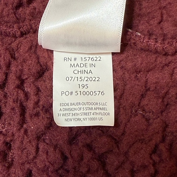Eddie Bauer Maroon Teddy Jacket - Picture 5 of 5